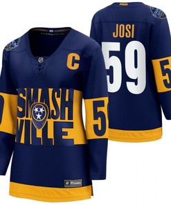 Nashville Predators 59 Roman Josi 2022 Stadium Series Women Navy Jersey Jersey