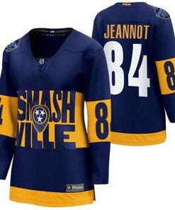 Nashville Predators 84 Tanner Jeannot 2022 Stadium Series Women Navy Jersey Jersey