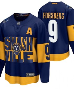 Nashville Predators 9 Filip Forsberg 2022 Stadium Series Navy Jersey Jersey
