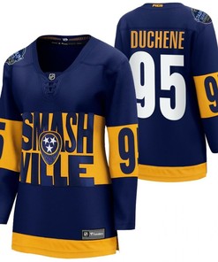 Nashville Predators 95 Matt Duchene 2022 Stadium Series Women Navy Jersey Jersey