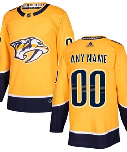 Nashville Predators Adidas Authentic Custom Jersey Gold Custom Jerseys Nhl