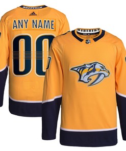 Nashville Predators Adidas Home Primegreen Authentic Pro Custom Jersey - Gold Custom Jerseys Nhl