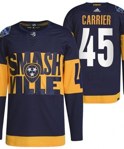 Nashville Predators Alexandre Carrier 2022 Stadium Series Navy 45 Jersey Primegreen Jersey