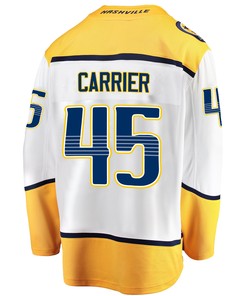 Nashville Predators Alexandre Carrier 45 Away 2022 Stanley Cup Playoffs Breakaway Men Jersey - White