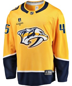 Nashville Predators Alexandre Carrier 45 Home 2022 Stanley Cup Playoffs Breakaway Men Jersey - Gold