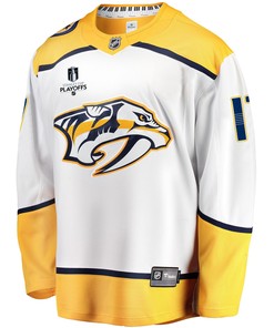 Nashville Predators Ben Harpur 17 Away 2022 Stanley Cup Playoffs Breakaway Men Jersey - White