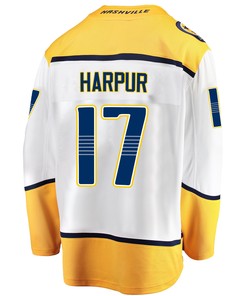 Nashville Predators Ben Harpur 17 Away 2022 Stanley Cup Playoffs Breakaway Men Jersey - White