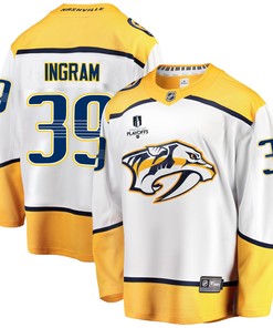 Nashville Predators Connor Ingram 39 Away 2022 Stanley Cup Playoffs Breakaway Men Jersey - White