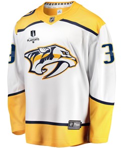 Nashville Predators Connor Ingram 39 Away 2022 Stanley Cup Playoffs Breakaway Men Jersey - White