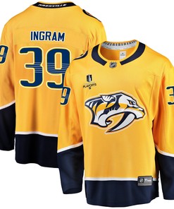 Nashville Predators Connor Ingram 39 Home 2022 Stanley Cup Playoffs Breakaway Men Jersey - Gold