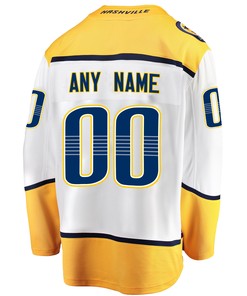 Nashville Predators Custom Away 2022 Stanley Cup Playoffs Breakaway Men Jersey - White