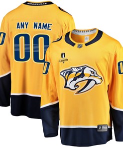 Nashville Predators Custom Home 2022 Stanley Cup Playoffs Breakaway Men Jersey - Gold