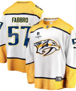 Nashville Predators Dante Fabbro 57 Away 2022 Stanley Cup Playoffs Breakaway Men Jersey - White