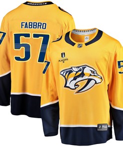 Nashville Predators Dante Fabbro 57 Home 2022 Stanley Cup Playoffs Breakaway Men Jersey - Gold