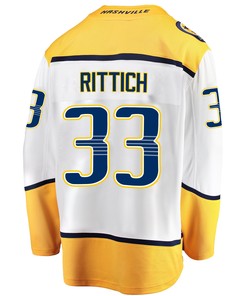 Nashville Predators David Rittich 33 Away 2022 Stanley Cup Playoffs Breakaway Men Jersey - White