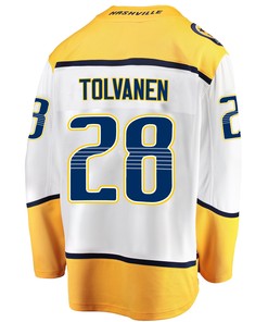 Nashville Predators Eeli Tolvanen 28 Away 2022 Stanley Cup Playoffs Breakaway Men Jersey - White