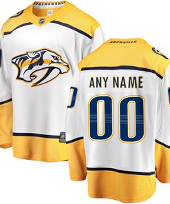 Nashville Predators Fanatics Branded Away Breakaway Custom Jersey - White Custom Jerseys Nhl