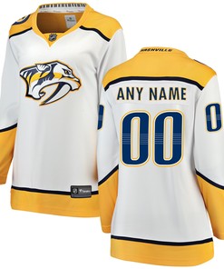 Nashville Predators Fanatics Branded Womens Away Breakaway Custom Jersey - White Custom Jerseys Nhl