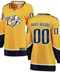 Nashville Predators Fanatics Branded Womens Home Breakaway Custom Jersey Yellow Custom Jerseys Nhl