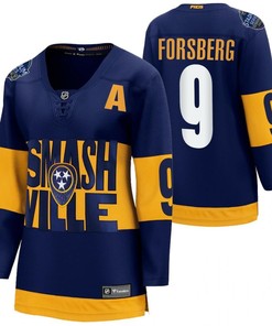 Nashville Predators Filip Forsberg 2022 Stadium Series Women Navy Jersey Jersey