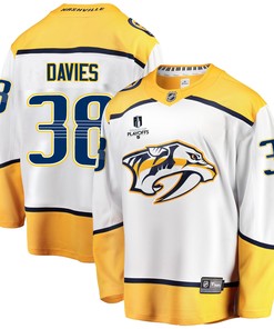 Nashville Predators Jeremy Davies 38 Away 2022 Stanley Cup Playoffs Breakaway Men Jersey - White