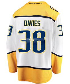 Nashville Predators Jeremy Davies 38 Away 2022 Stanley Cup Playoffs Breakaway Men Jersey - White