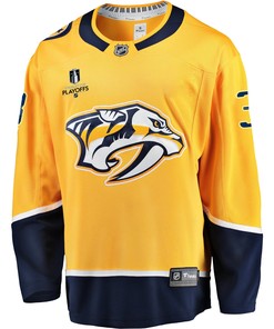 Nashville Predators Jeremy Lauzon 3 Home 2022 Stanley Cup Playoffs Breakaway Men Jersey - Gold