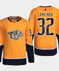 Nashville Predators Kevin Lankinen 32 Gold Home Primegreen Jersey 2022-23