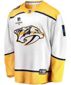 Nashville Predators Luke Kunin 11 Away 2022 Stanley Cup Playoffs Breakaway Men Jersey - White