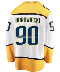 Nashville Predators Mark Borowiecki 90 Away 2022 Stanley Cup Playoffs Breakaway Men Jersey - White