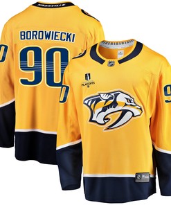 Nashville Predators Mark Borowiecki 90 Home 2022 Stanley Cup Playoffs Breakaway Men Jersey - Gold