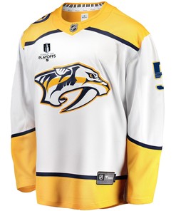 Nashville Predators Matt Benning 5 Away 2022 Stanley Cup Playoffs Breakaway Men Jersey - White