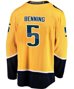 Nashville Predators Matt Benning 5 Home 2022 Stanley Cup Playoffs Breakaway Men Jersey - Gold