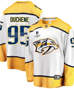 Nashville Predators Matt Duchene 95 Away 2022 Stanley Cup Playoffs Breakaway Men Jersey - White