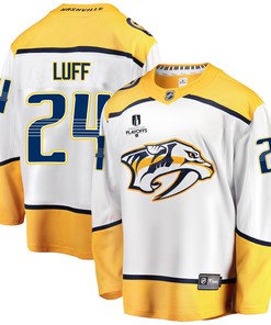 Nashville Predators Matt Luff 24 Away 2022 Stanley Cup Playoffs Breakaway Men Jersey - White