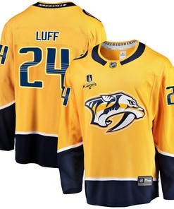 Nashville Predators Matt Luff 24 Home 2022 Stanley Cup Playoffs Breakaway Men Jersey - Gold