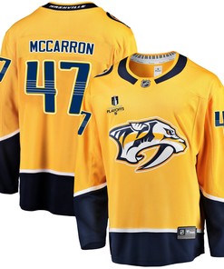 Nashville Predators Michael McCarron 47 Home 2022 Stanley Cup Playoffs Breakaway Men Jersey - Gold