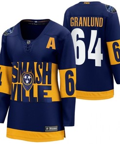 Nashville Predators Mikael Granlund 2022 Stadium Series Women Navy Jersey Jersey