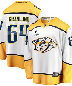 Nashville Predators Mikael Granlund 64 Away 2022 Stanley Cup Playoffs Breakaway Men Jersey - White