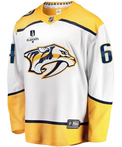 Nashville Predators Mikael Granlund 64 Away 2022 Stanley Cup Playoffs Breakaway Men Jersey - White