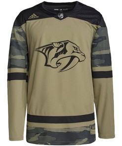 Nashville Predators Military Appreciation Team Custom Practice Jersey - Camo