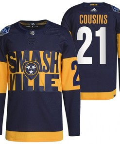 Nashville Predators Nick Cousins 2022 Stadium Series Navy 21 Jersey Primegreen Jersey