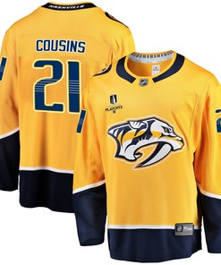 Nashville Predators Nick Cousins 21 Home 2022 Stanley Cup Playoffs Breakaway Men Jersey - Gold