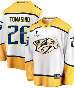 Nashville Predators Philip Tomasino 26 Away 2022 Stanley Cup Playoffs Breakaway Men Jersey - White