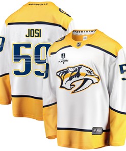 Nashville Predators Roman Josi 59 Away 2022 Stanley Cup Playoffs Breakaway Men Jersey - White