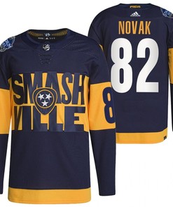 Nashville Predators Tommy Novak 2022 Stadium Series Navy 82 Jersey Primegreen Jersey