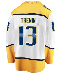 Nashville Predators Yakov Trenin 13 Away 2022 Stanley Cup Playoffs Breakaway Men Jersey - White