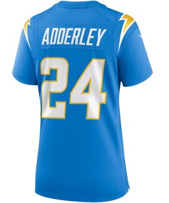 Nasir Adderley 24 Los Angeles Chargers Women's Game Jersey - Powder Blue