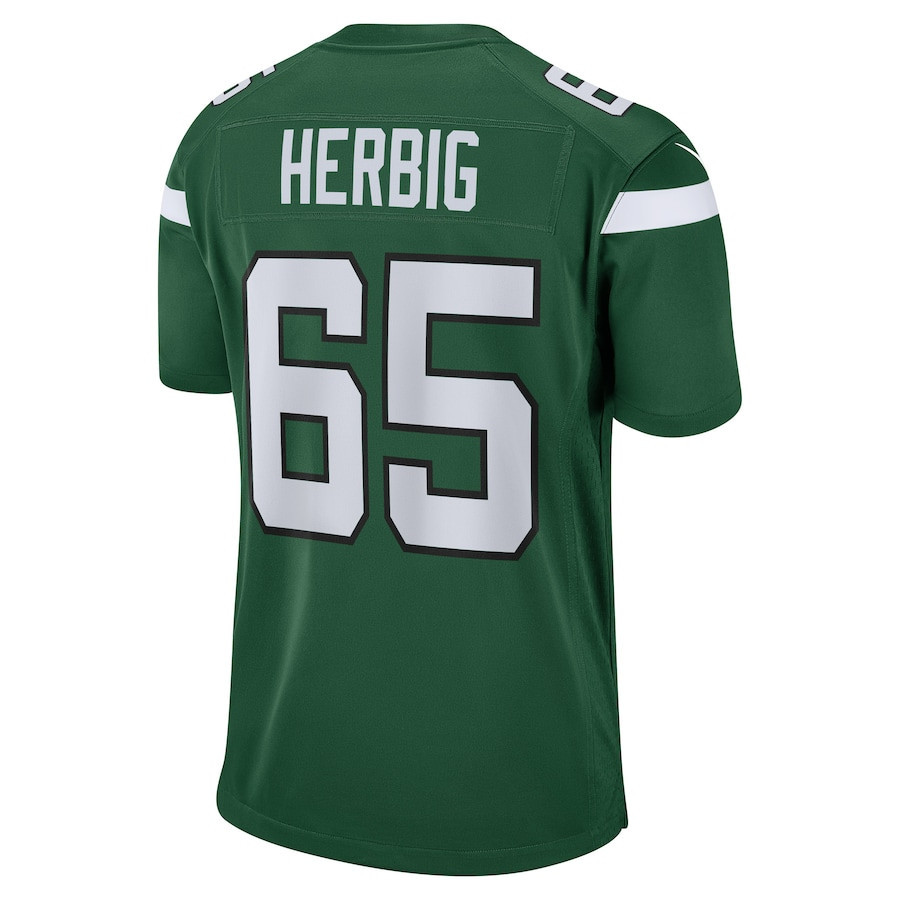 Nate Herbig New York Jets Game Player Jersey - Gotham Green