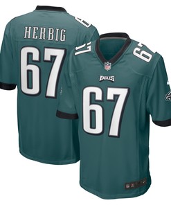 Nate Herbig Philadelphia Eagles Game Jersey - Midnight Green Nfl